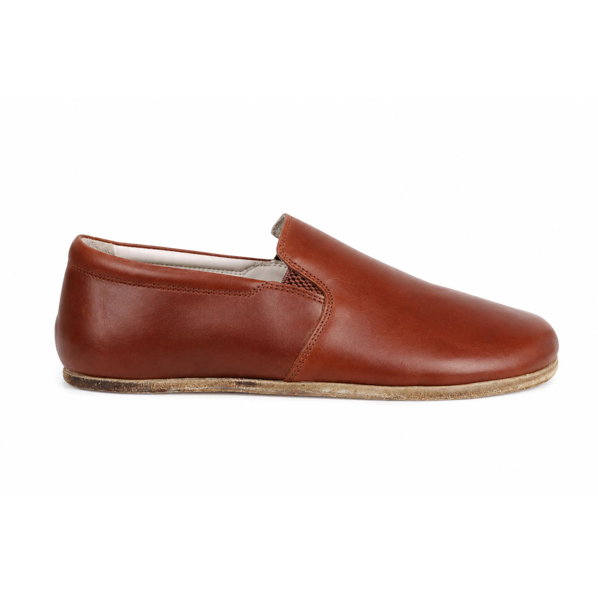 Smooth Barefoot Slip-On Shoes – Classic Sole — Leather Sole – Brown