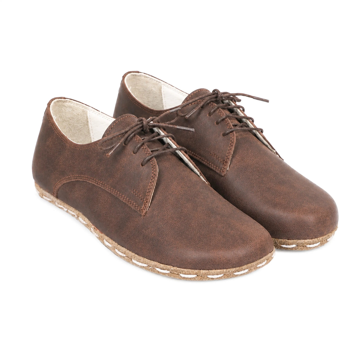 Crazy Barefoot Oxford Shoes — Leather Sole – Brown