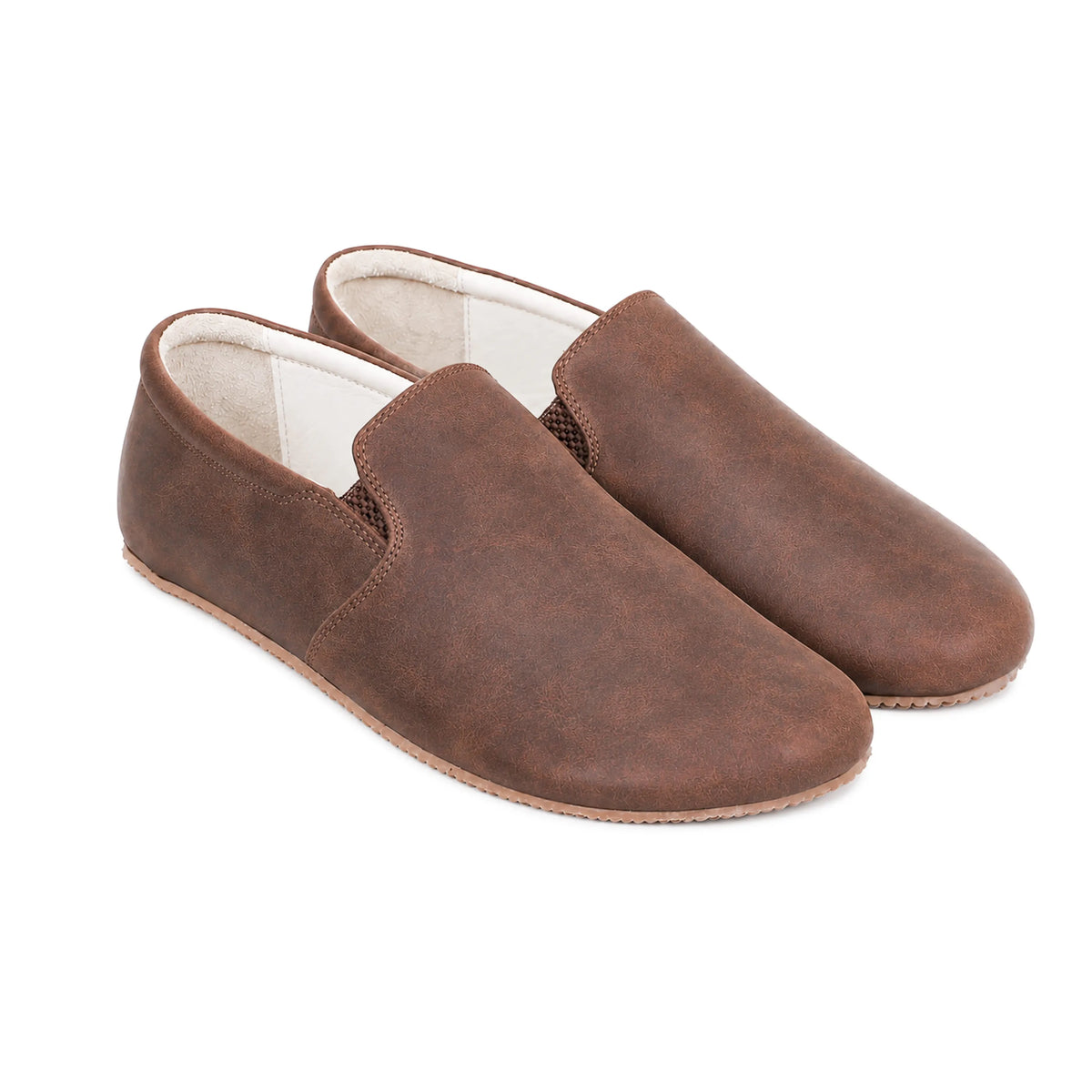 Crazy Barefoot Slip-On Shoes – Rubber Sole – Brown