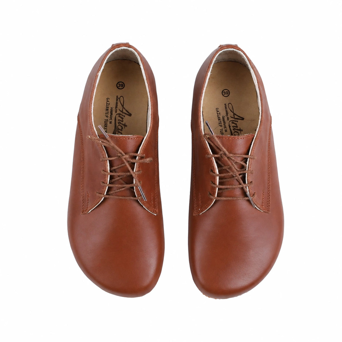 Smooth Barefoot Oxford Shoes – Rubber Sole – Brown