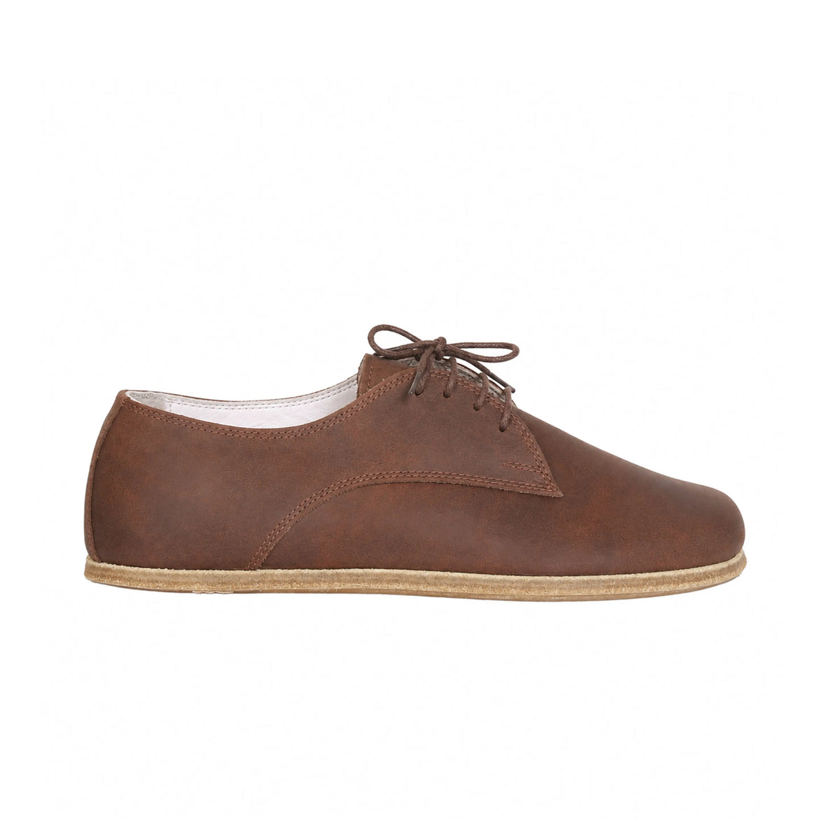 Crazy Barefoot Oxford Shoes – Classic Sole — Leather Sole – Brown