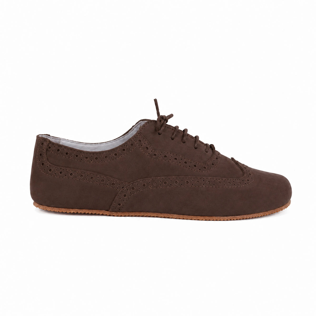 Nubuck Barefoot Moccasin Shoes – Rubber Sole – Brown