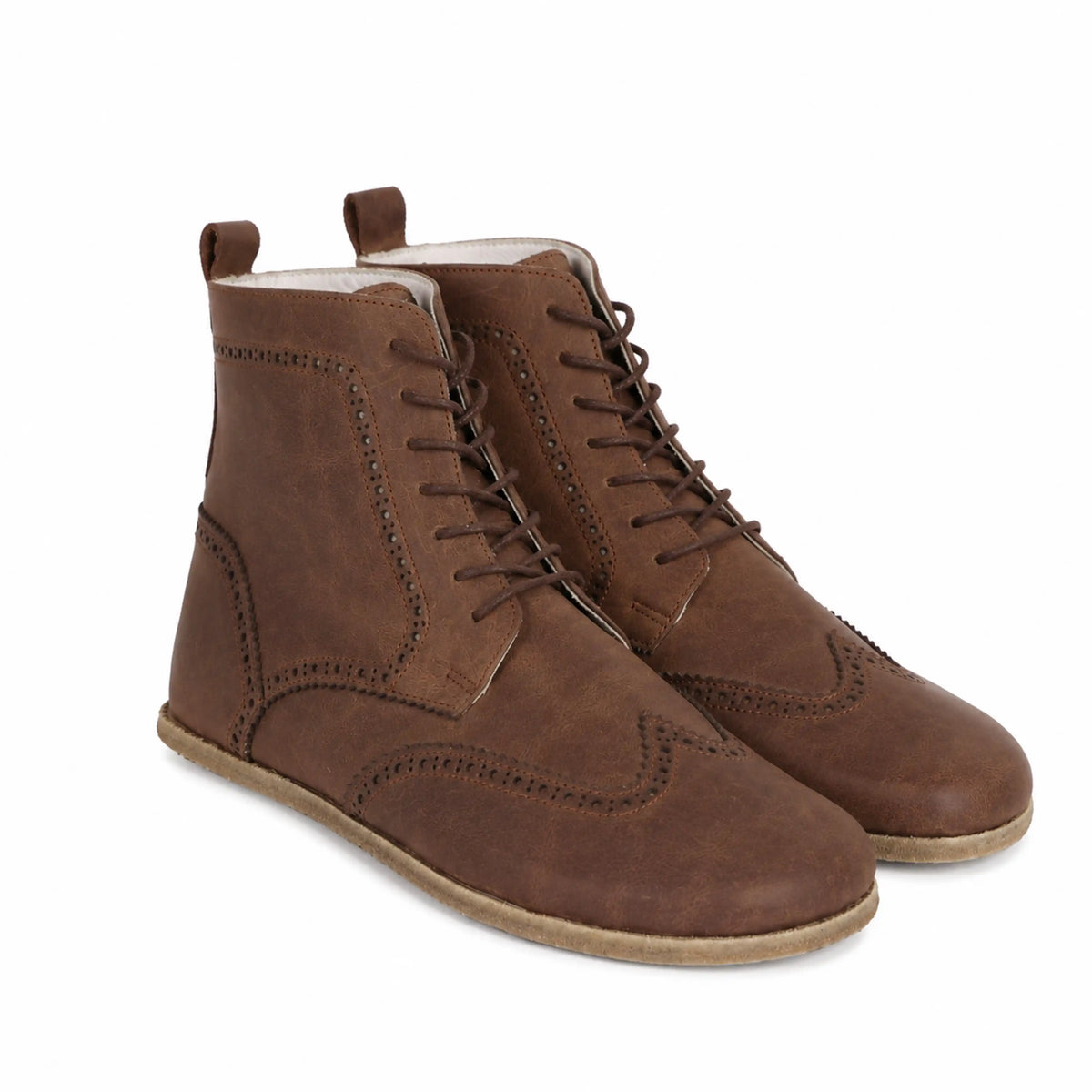 Crazy Barefoot Moccasin Boots Shoes – Classic Sole — Leather Sole – Brown