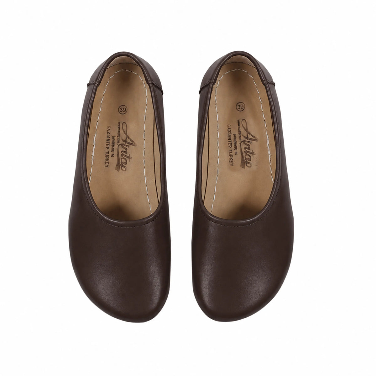 Smooth Barefoot Ballet Shoes – Rubber Sole – Dark Brown