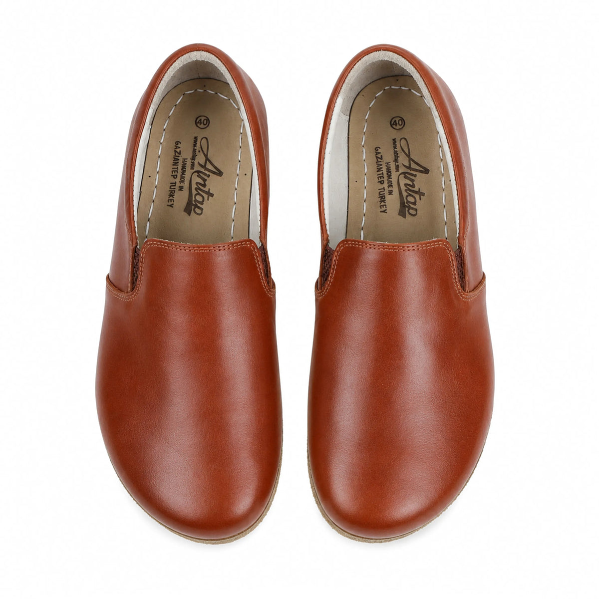 Smooth Barefoot Slip-On Shoes – Classic Sole — Leather Sole – Brown
