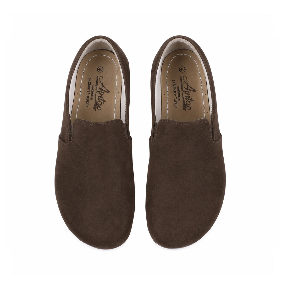 Suede Barefoot Slip-On Shoes – Rubber Sole – Brown