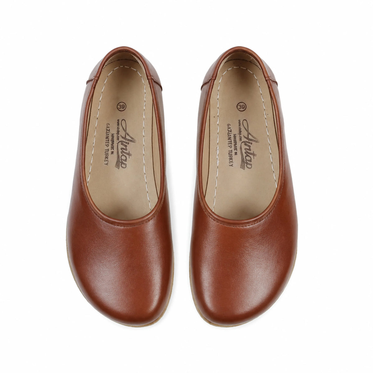 Smooth Barefoot Ballet Shoes – Classic Sole — Leather Sole – Brown