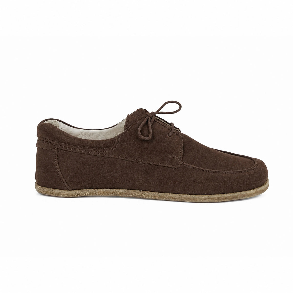 Suede Barefoot Laces Penny Loafer Shoes – Classic Sole — Leather Sole – Brown