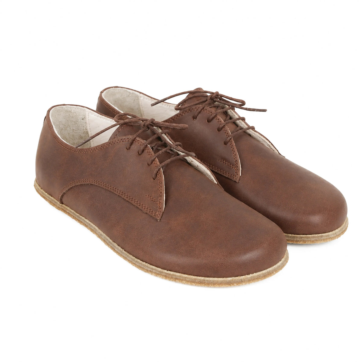 Crazy Barefoot Oxford Shoes – Classic Sole — Leather Sole – Brown