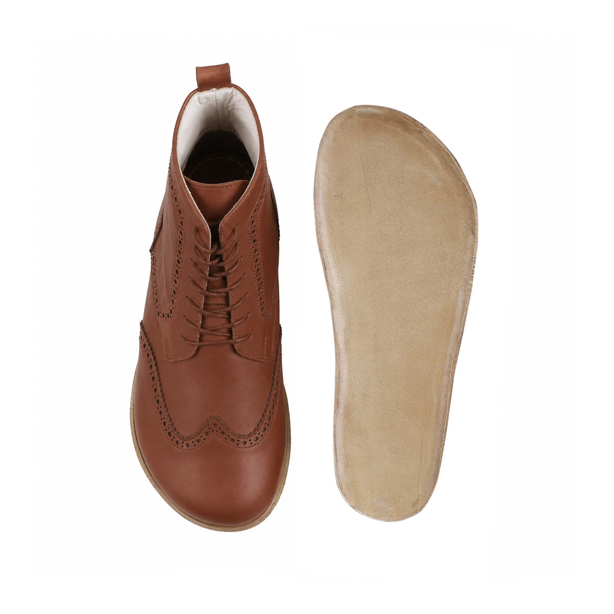 Smooth Barefoot Moccasin Boots Shoes – Classic Sole — Leather Sole – Brown