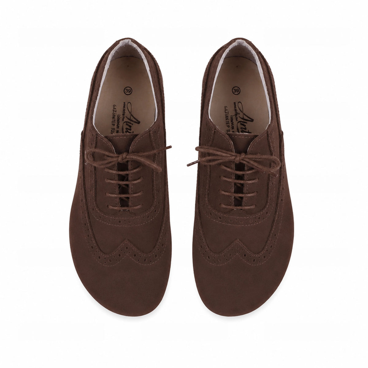 Nubuck Barefoot Moccasin Shoes – Rubber Sole – Brown
