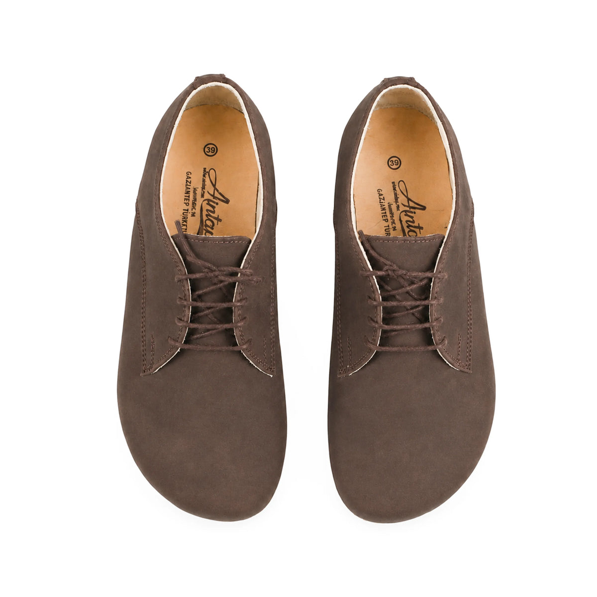 Nubuck Barefoot Oxford Shoes – Rubber Sole – Brown