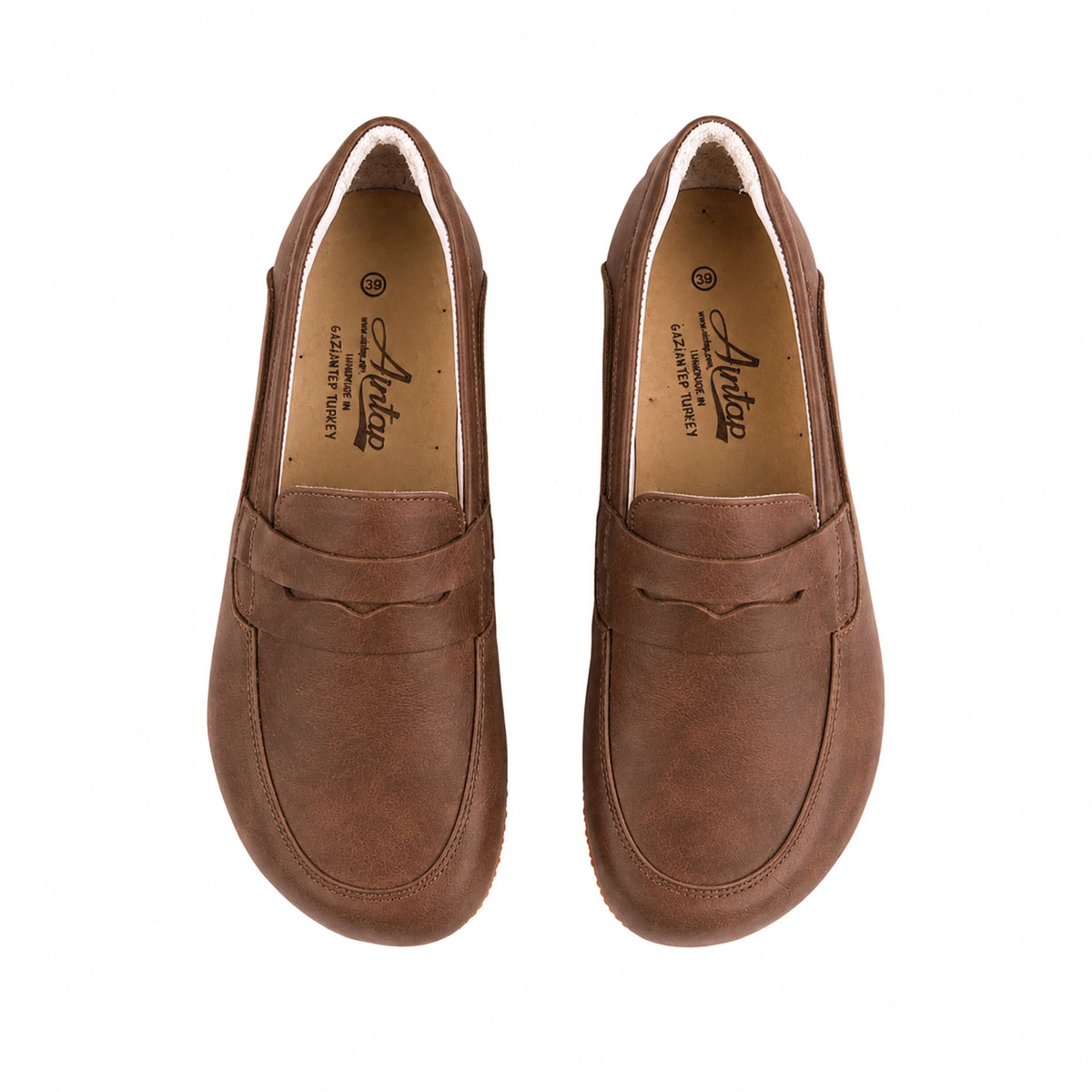 Crazy Barefoot Penny Loafer Shoes – Rubber Sole – Brown