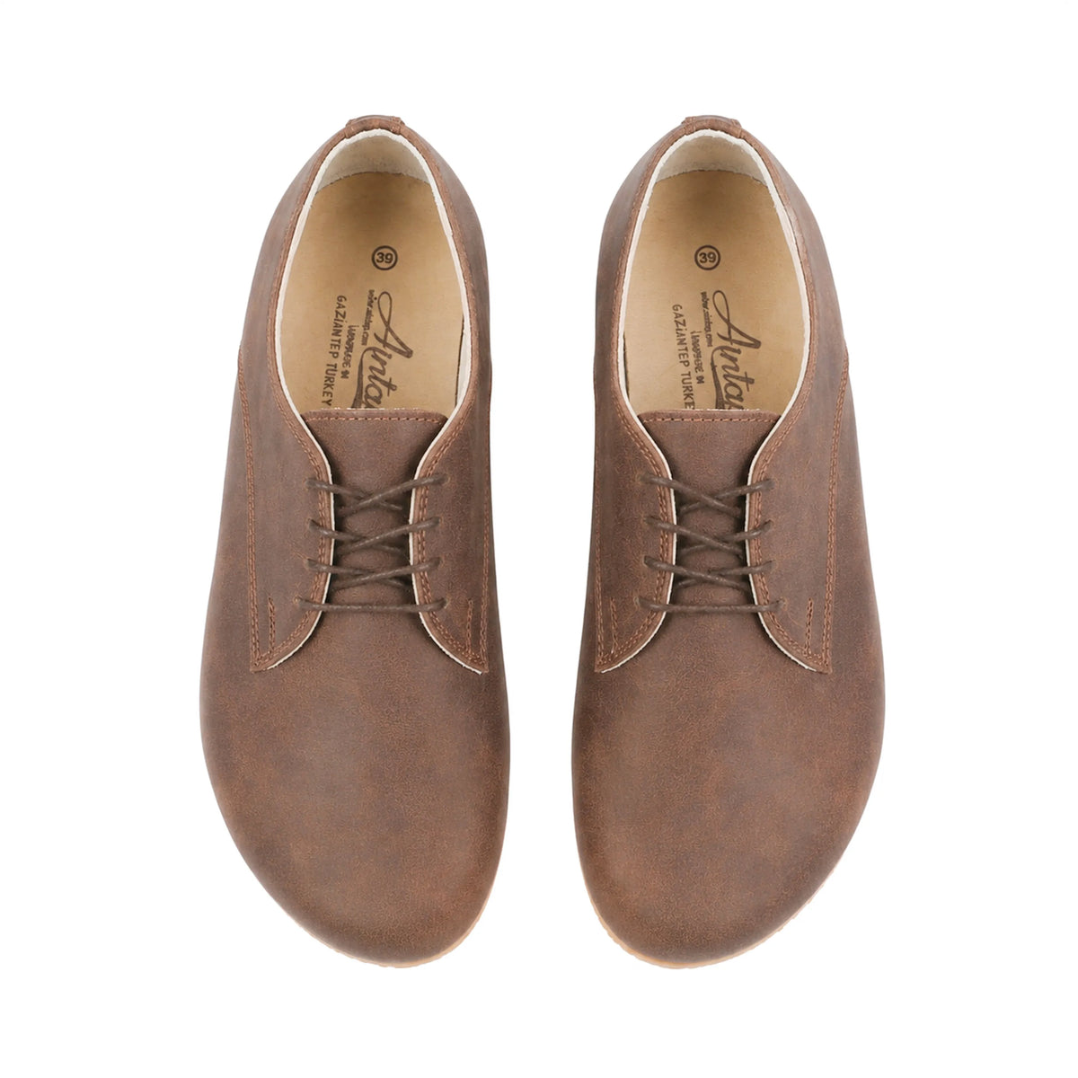 Crazy Barefoot Oxford Shoes – Rubber Sole – Dark Brown