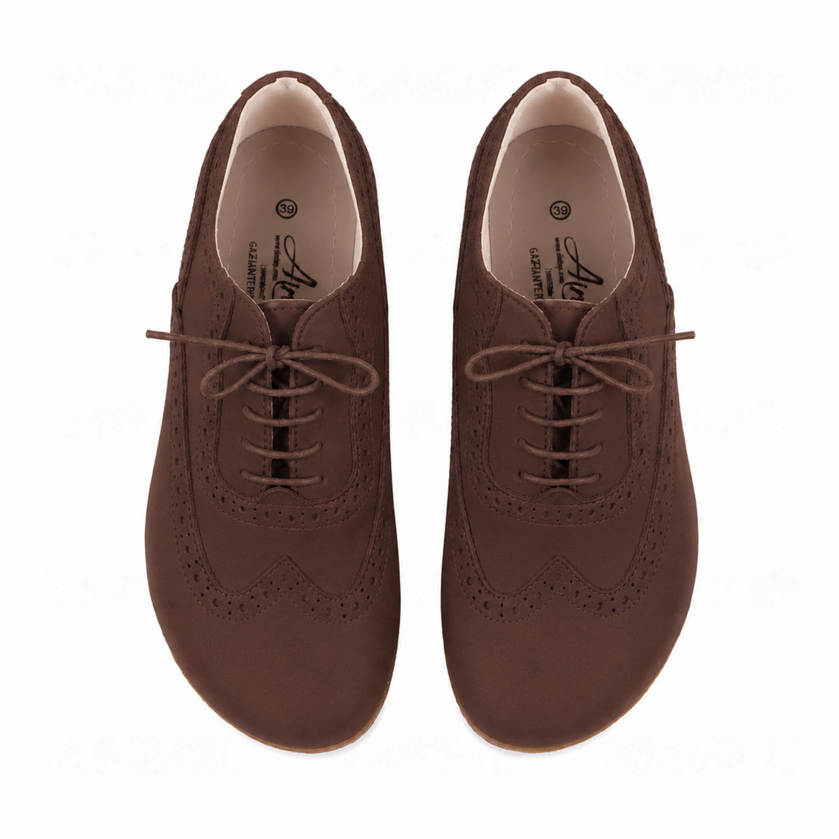 Nubuck Barefoot Moccasin Shoes – Classic Sole — Leather Sole – Brown