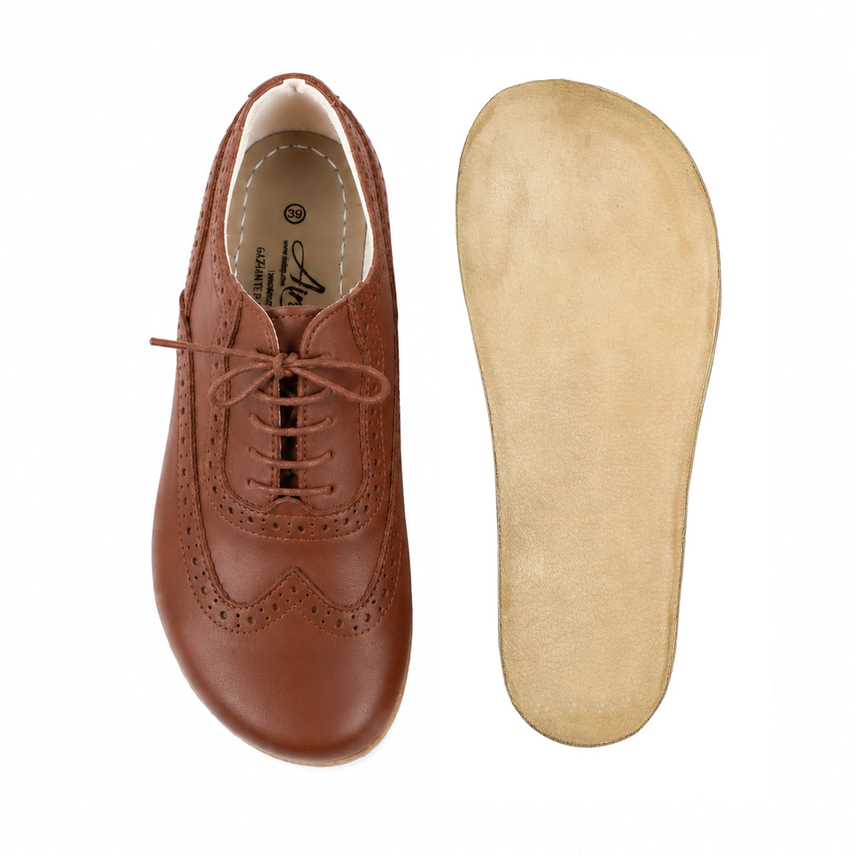 Smooth Barefoot Moccasin Shoes – Classic Sole — Leather Sole – Brown
