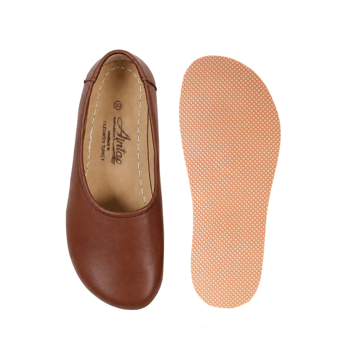 Smooth Barefoot Ballet Shoes – Rubber Sole – Brown