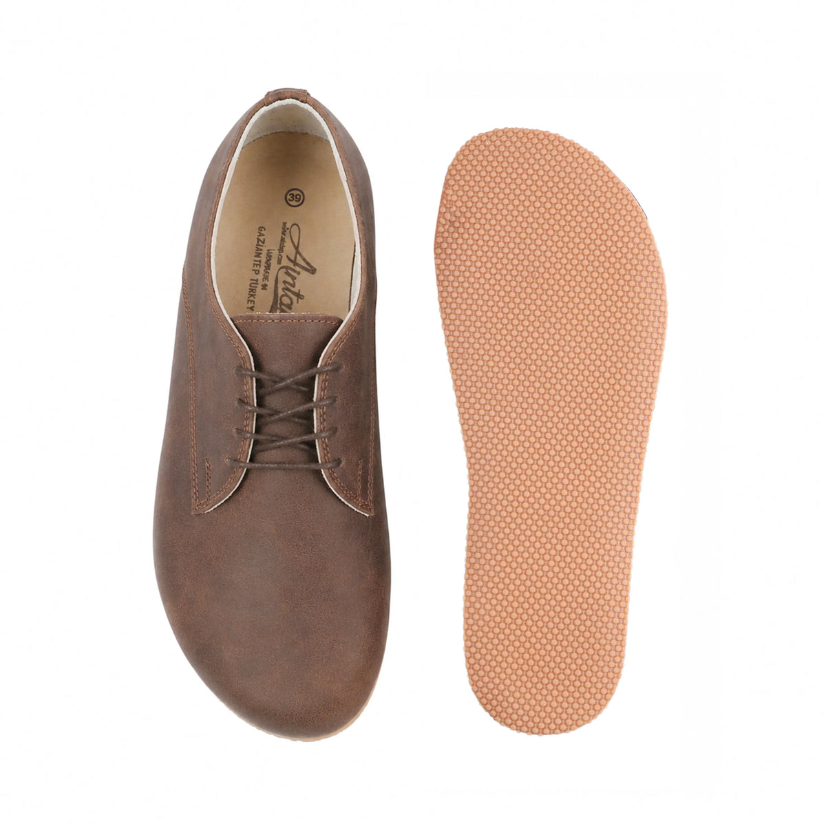 Crazy Barefoot Oxford Shoes – Rubber Sole – Brown