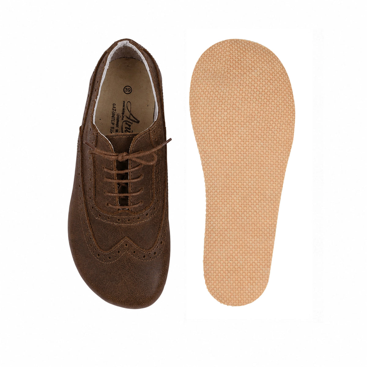 Crazy Barefoot Moccasin Shoes – Rubber Sole – Brown