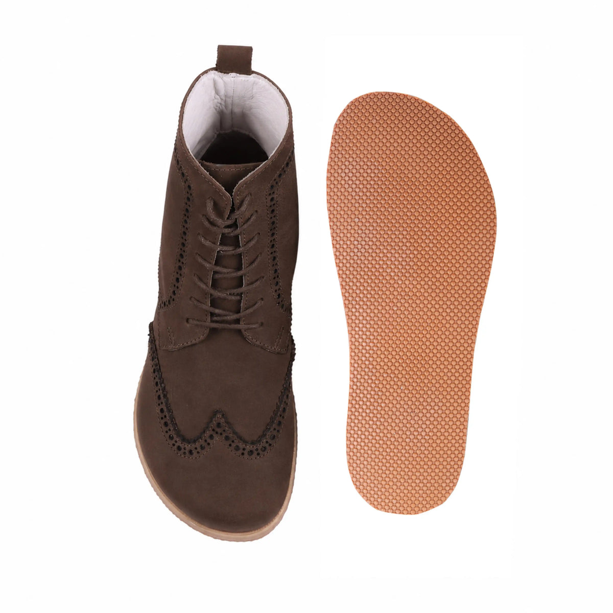 Nubuck Barefoot Moccasin Boots Shoes – Eva Outsole – Brown