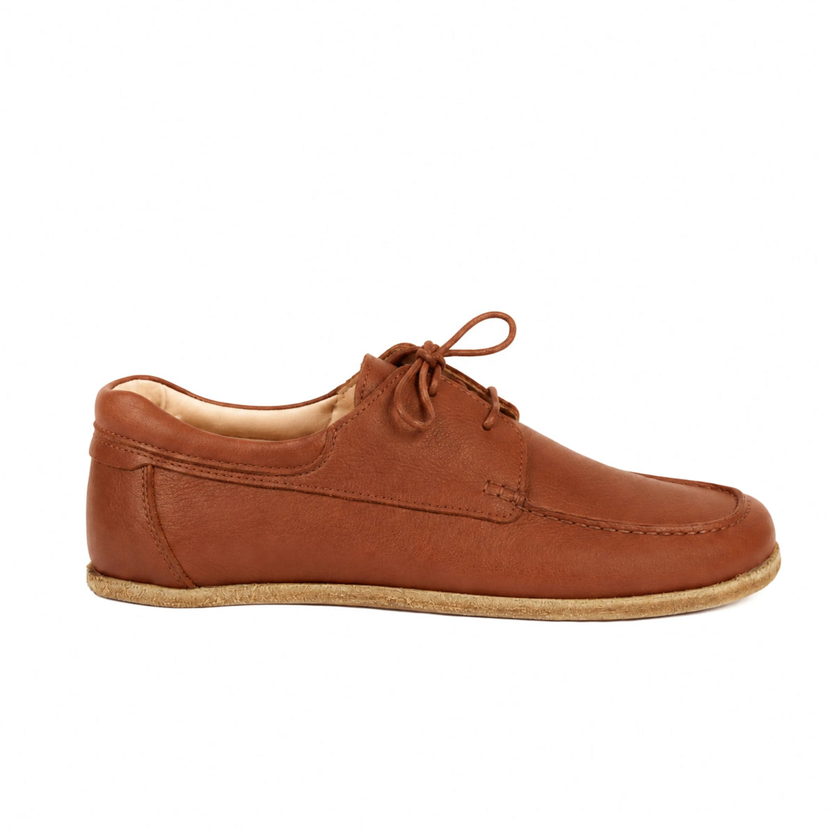 Smooth Barefoot Laces Penny Loafer Shoes – Classic Sole — Leather Sole – Brown