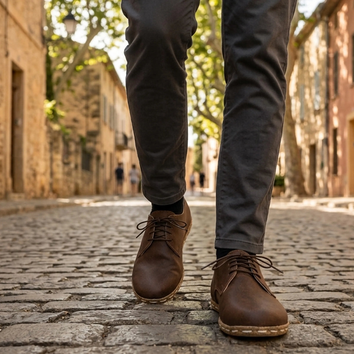 Crazy Barefoot Oxford Shoes — Leather Sole – Brown