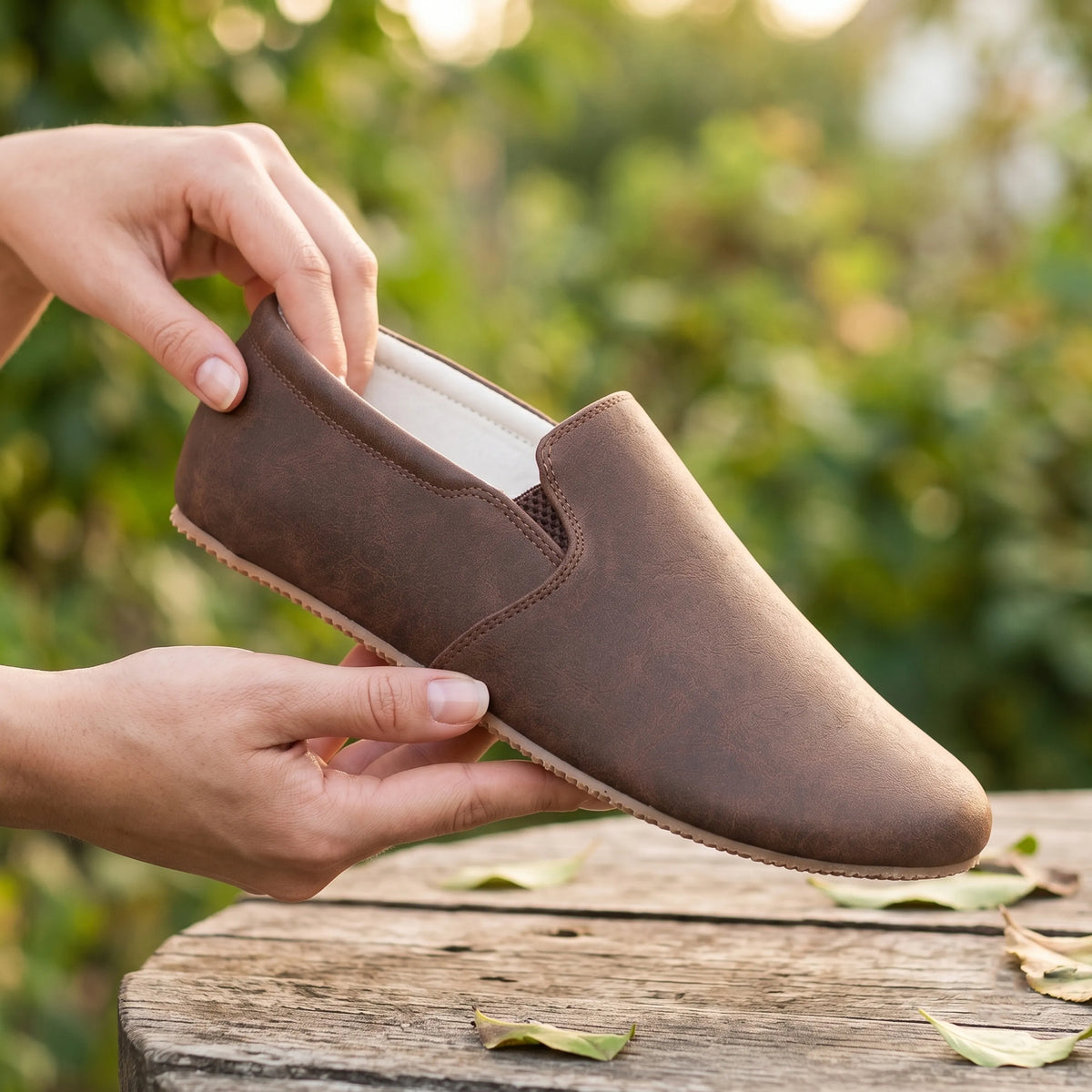 Crazy Barefoot Slip-On Shoes – Rubber Sole – Brown