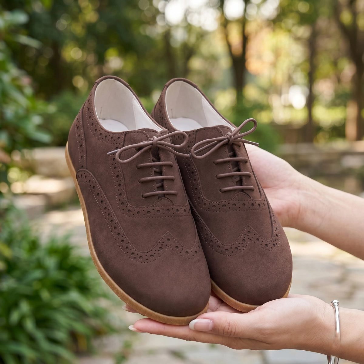 Nubuck Barefoot Moccasin Shoes – Classic Sole — Leather Sole – Brown