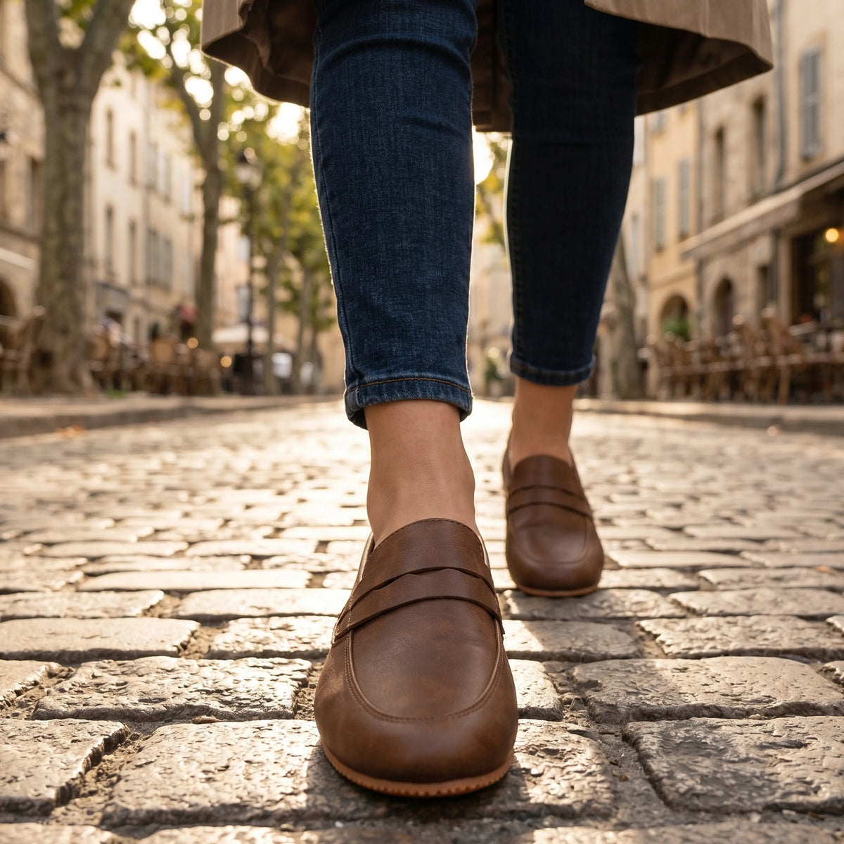 Crazy Barefoot Penny Loafer Shoes – Rubber Sole – Brown
