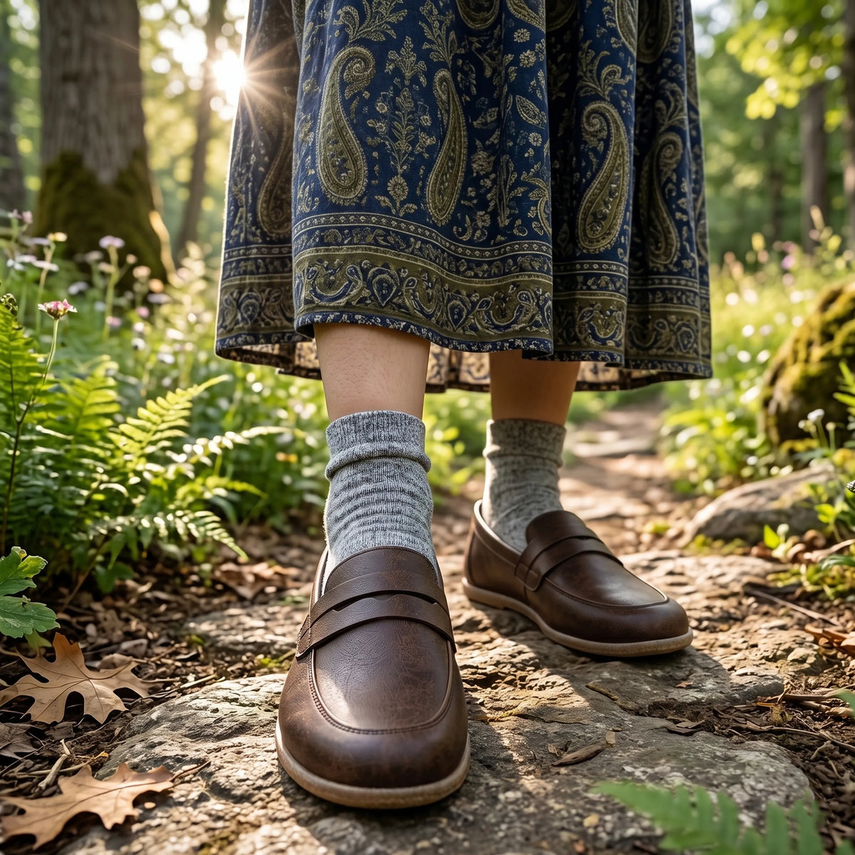 Crazy Barefoot Penny Loafer Shoes – Classic Sole — Leather Sole – Brown