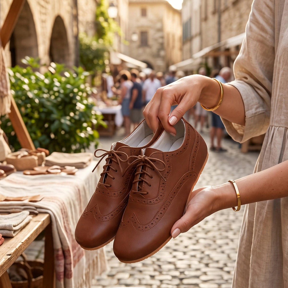 Smooth Barefoot Moccasin Shoes – Rubber Sole – Brown