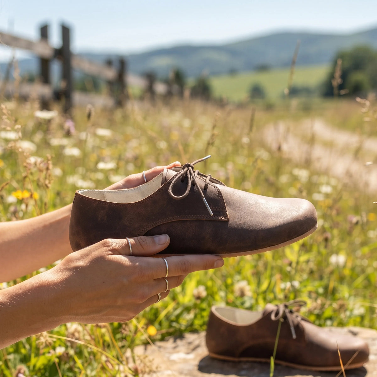 Crazy Barefoot Oxford Shoes – Rubber Sole – Brown