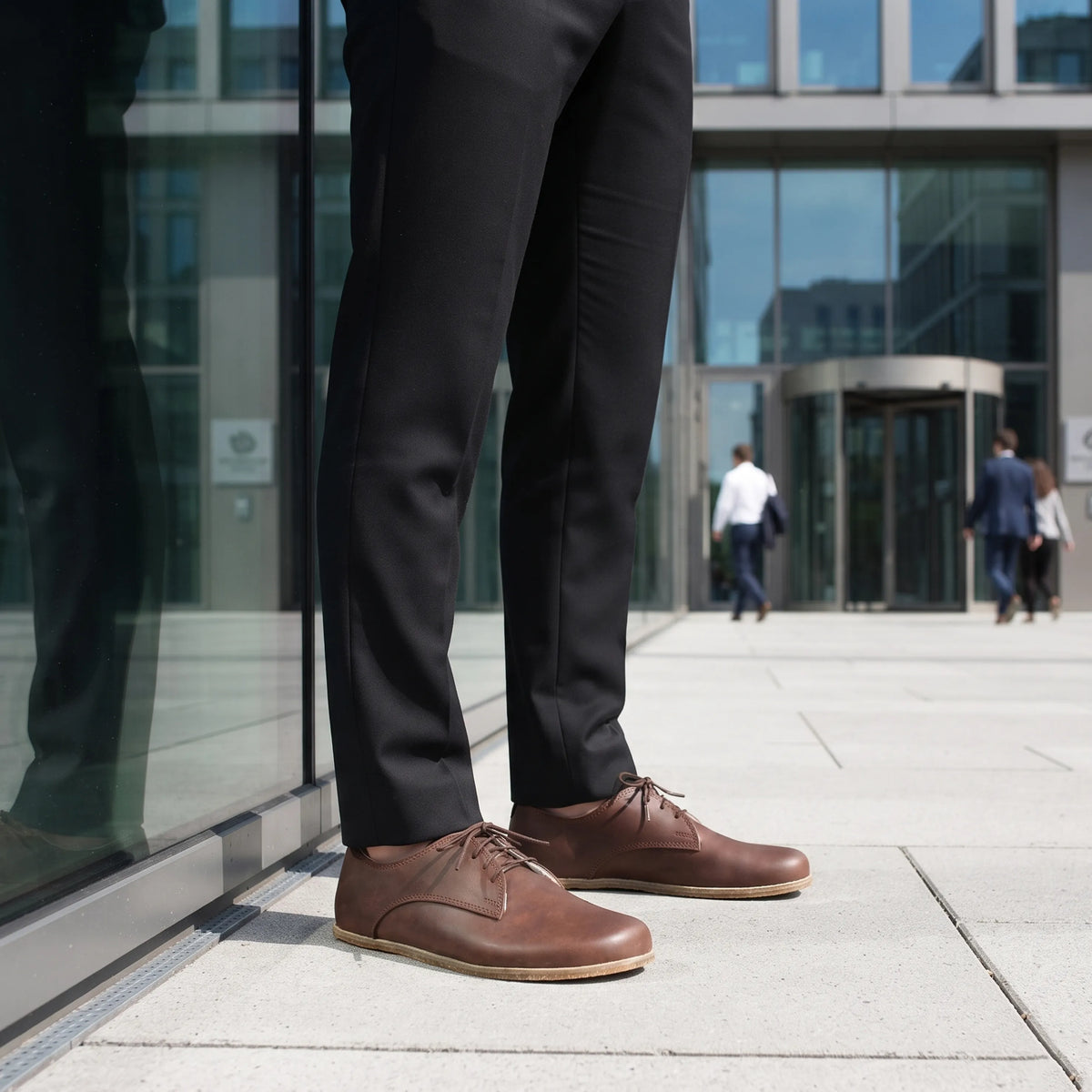 Crazy Barefoot Oxford Shoes – Classic Sole — Leather Sole – Brown