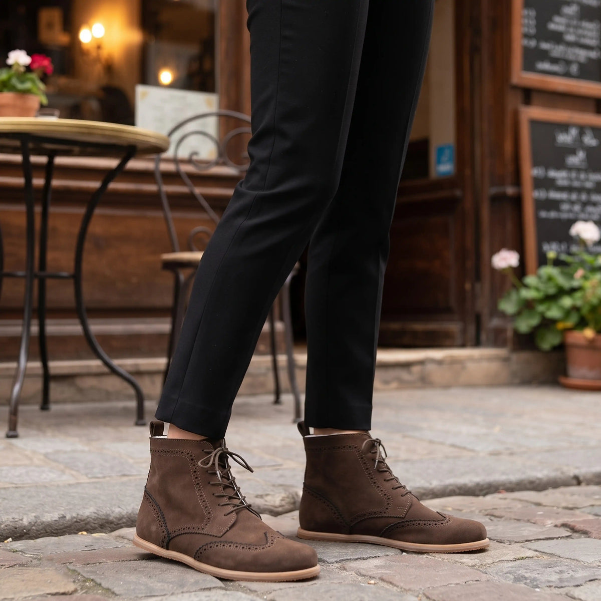 Suede Barefoot Moccasin Boots Shoes – Eva Outsole – Brown