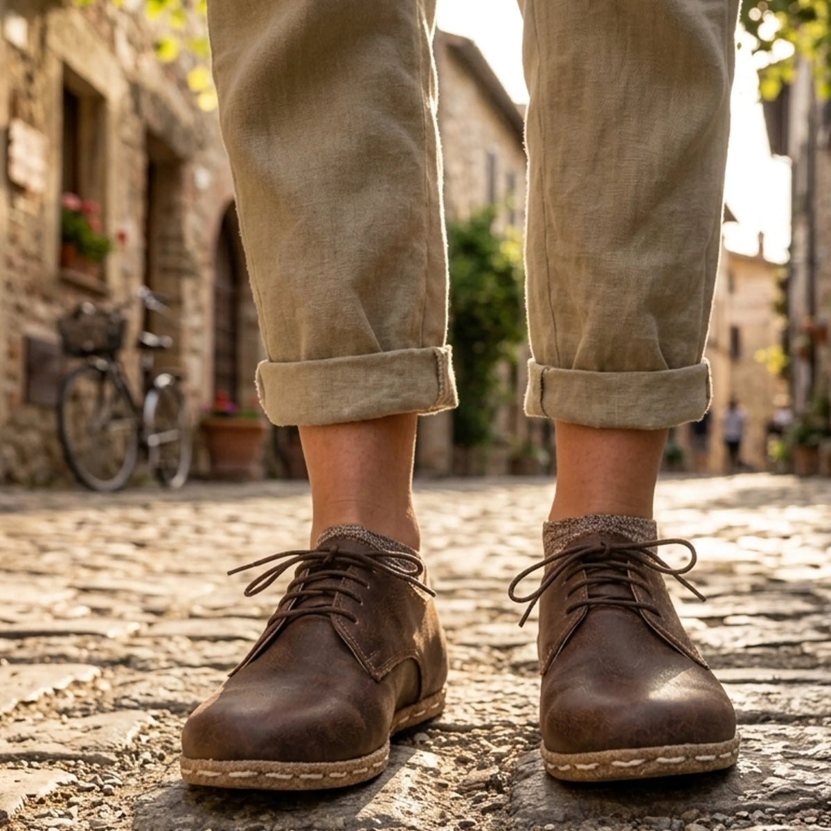 Crazy Barefoot Oxford Shoes — Leather Sole – Brown