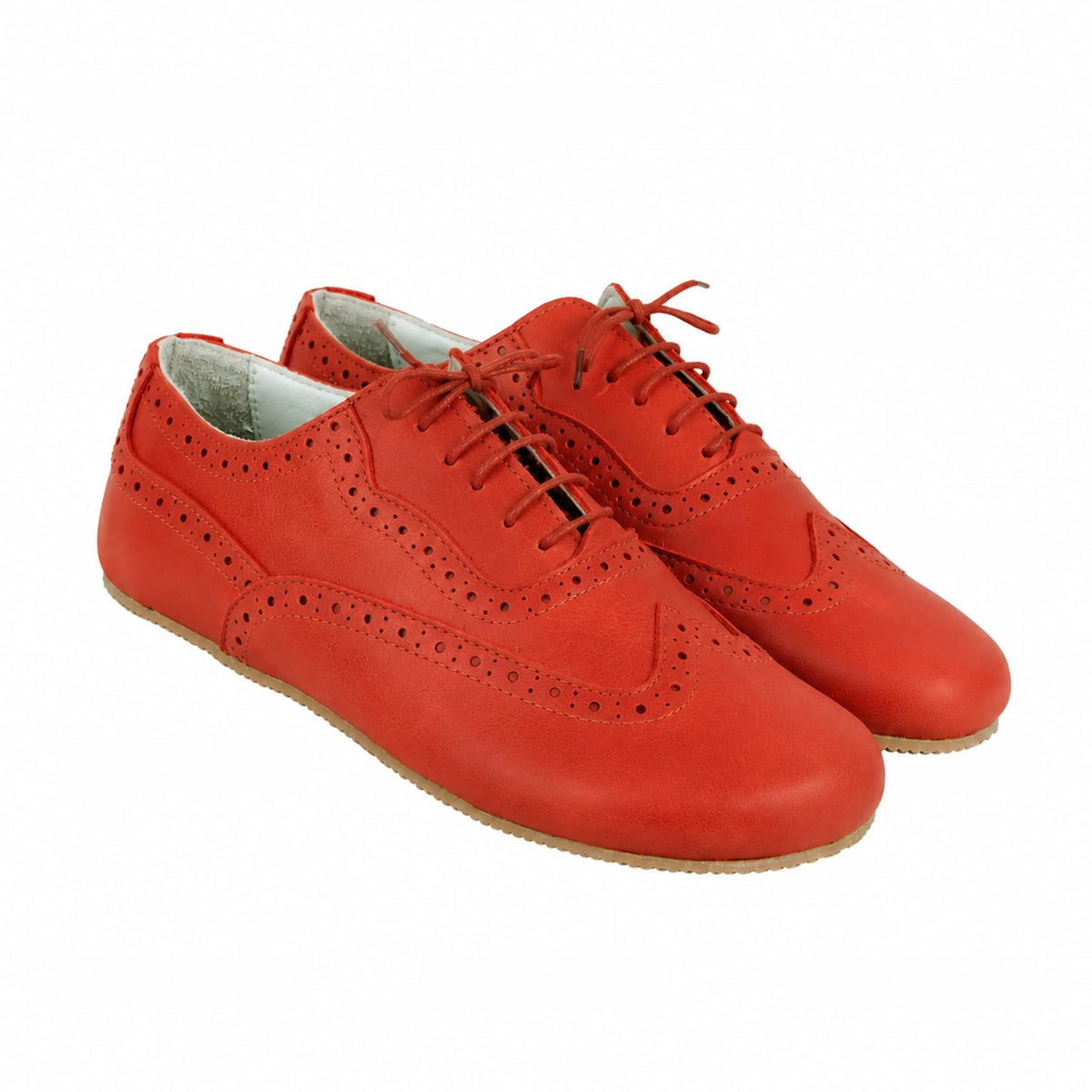 Smooth Barefoot Moccasin Shoes – Rubber Sole – Red