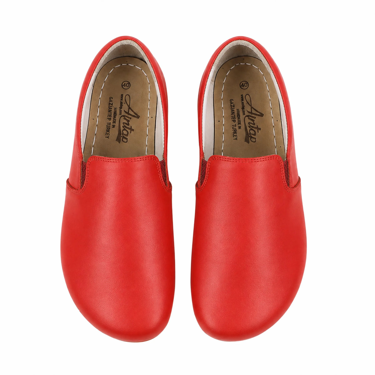 Smooth Barefoot Slip-On Shoes – Rubber Sole – Red