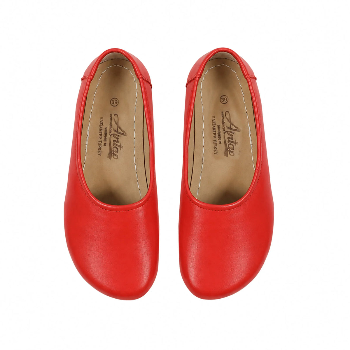 Smooth Barefoot Ballet Shoes – Rubber Sole – Red