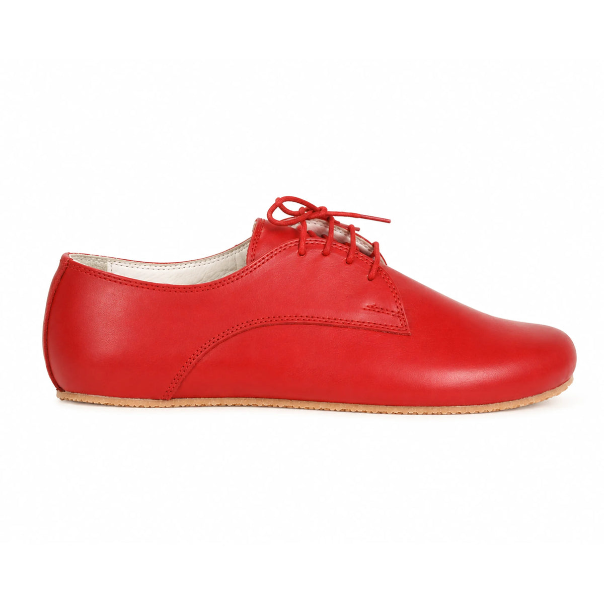 Smooth Barefoot Oxford Shoes – Rubber Sole – Red