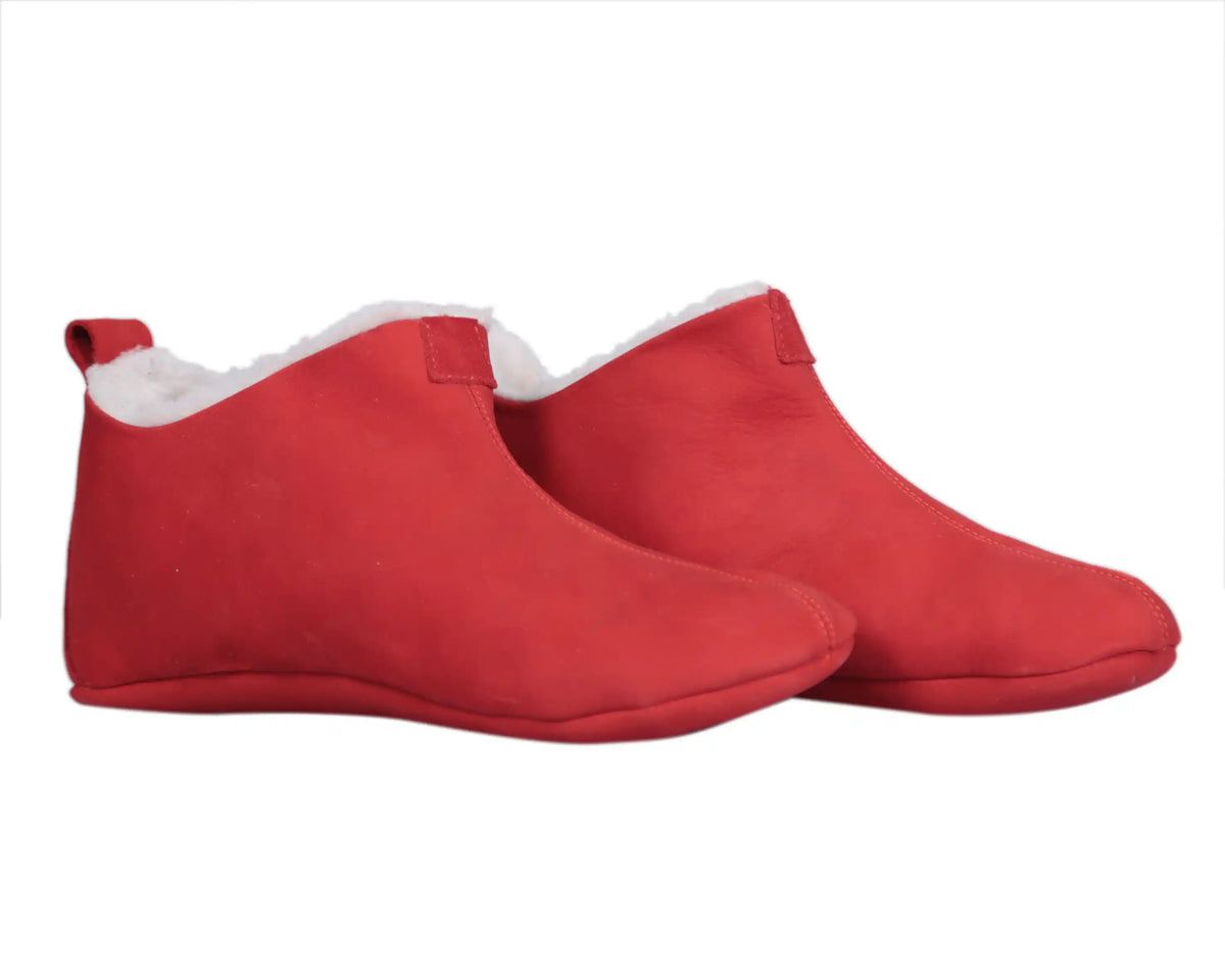 Nubuck Barefoot Home Slippers Sandals Shoes – Red