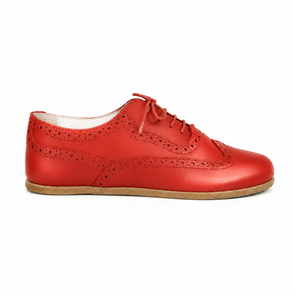 Smooth Barefoot Moccasin Shoes – Classic Sole — Leather Sole – Red