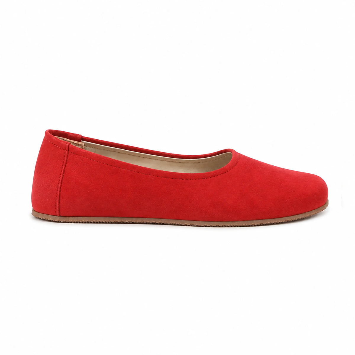 Nubuck Barefoot Ballet Shoes – Rubber Sole – Red