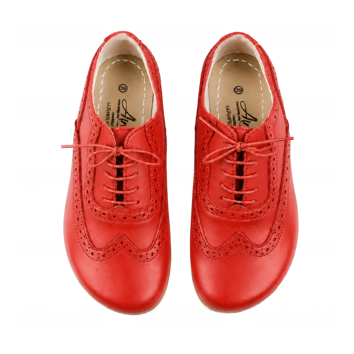 Smooth Barefoot Moccasin Shoes – Classic Sole — Leather Sole – Red