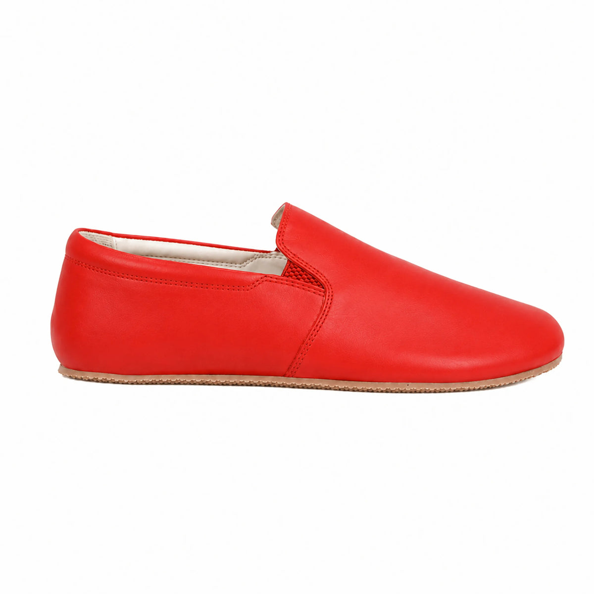 Smooth Barefoot Slip-On Shoes – Rubber Sole – Red