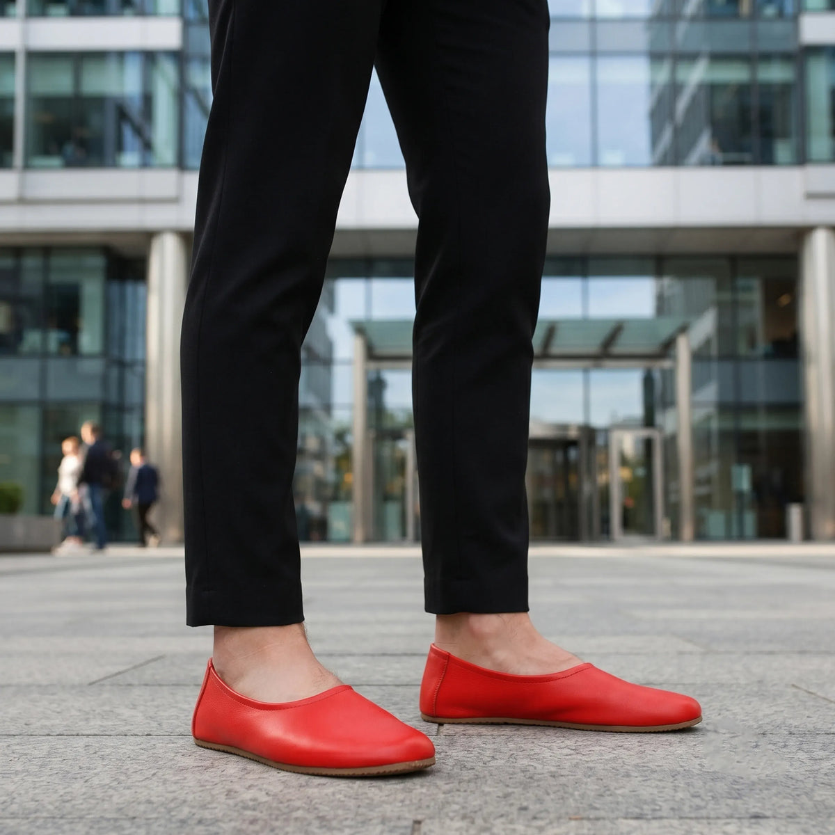 Smooth Barefoot Ballet Shoes – Rubber Sole – Red