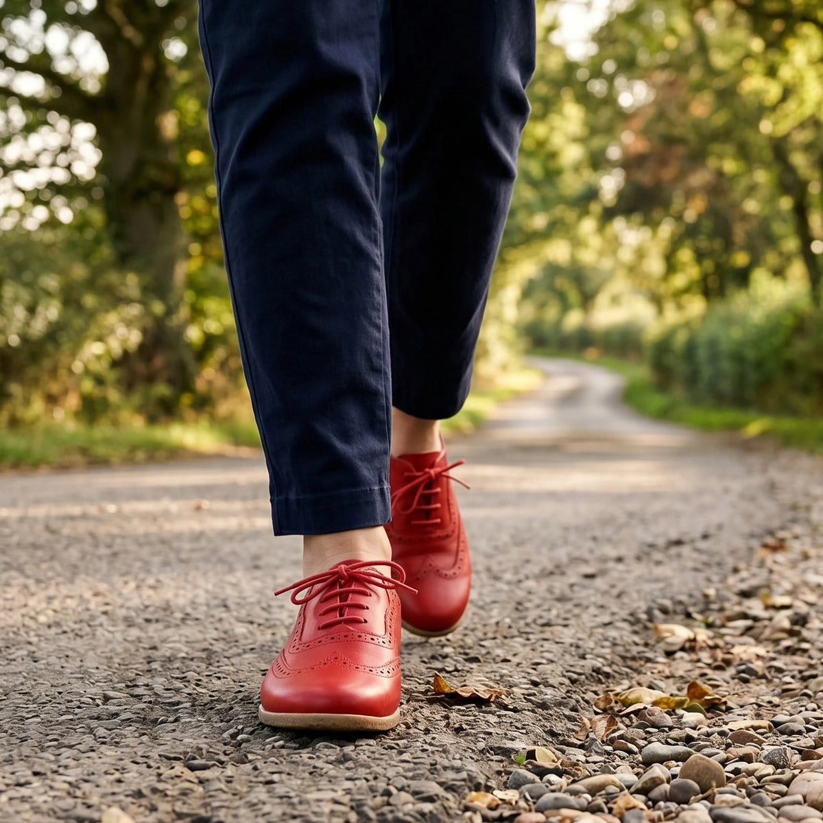 Smooth Barefoot Moccasin Shoes – Classic Sole — Leather Sole – Red