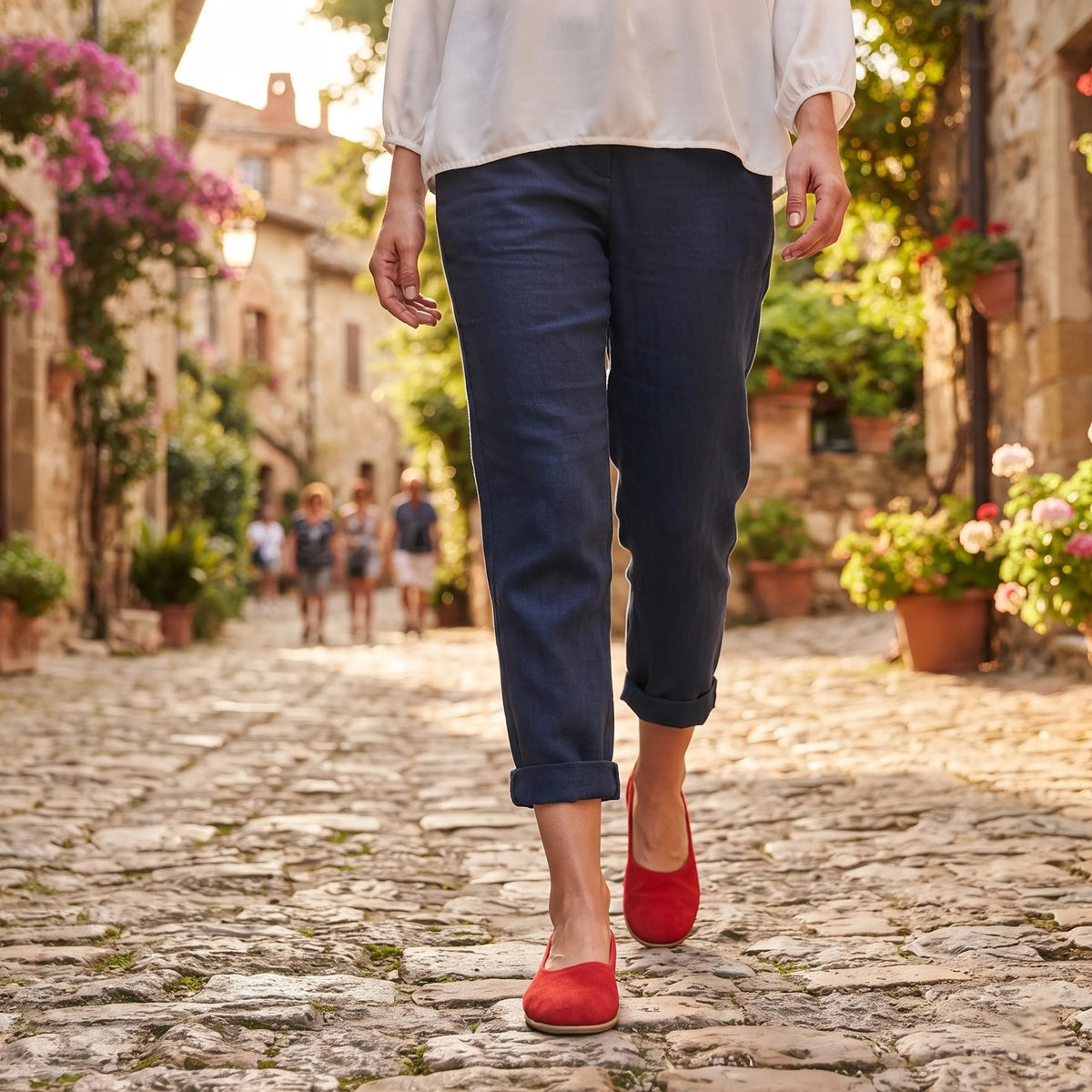 Suede Barefoot Ballet Shoes – Classic Sole — Leather Sole – Red