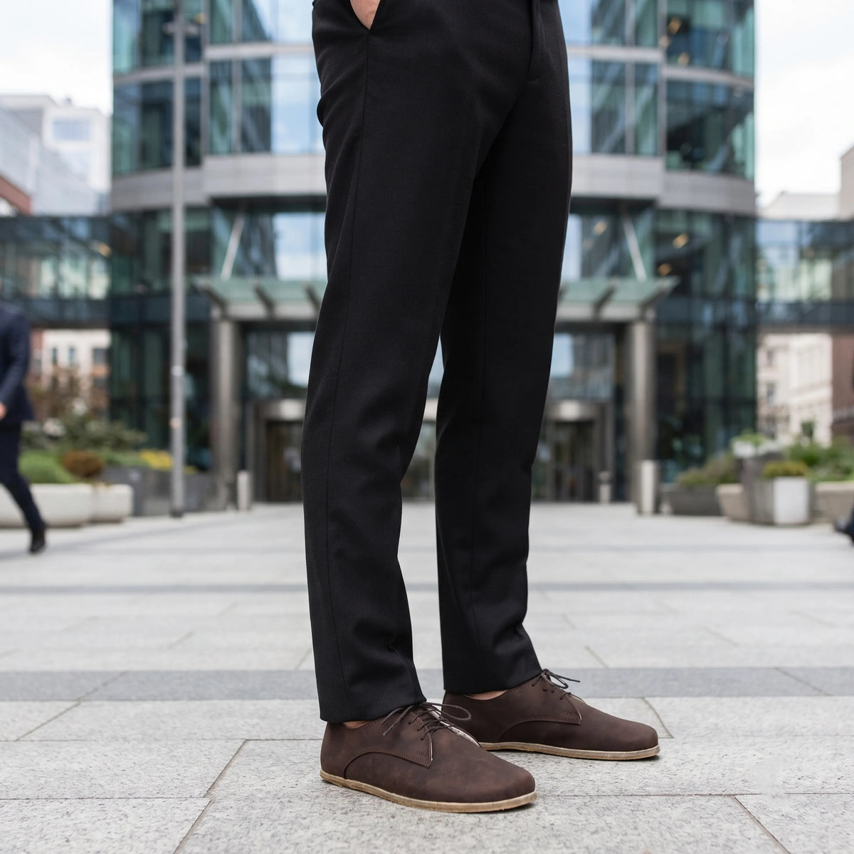 Crazy Barefoot Oxford Shoes – Classic Sole — Leather Sole – Dark Brown