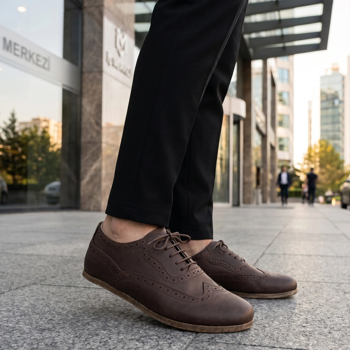 Crazy Barefoot Moccasin Shoes – Classic Sole — Leather Sole – Dark Brown