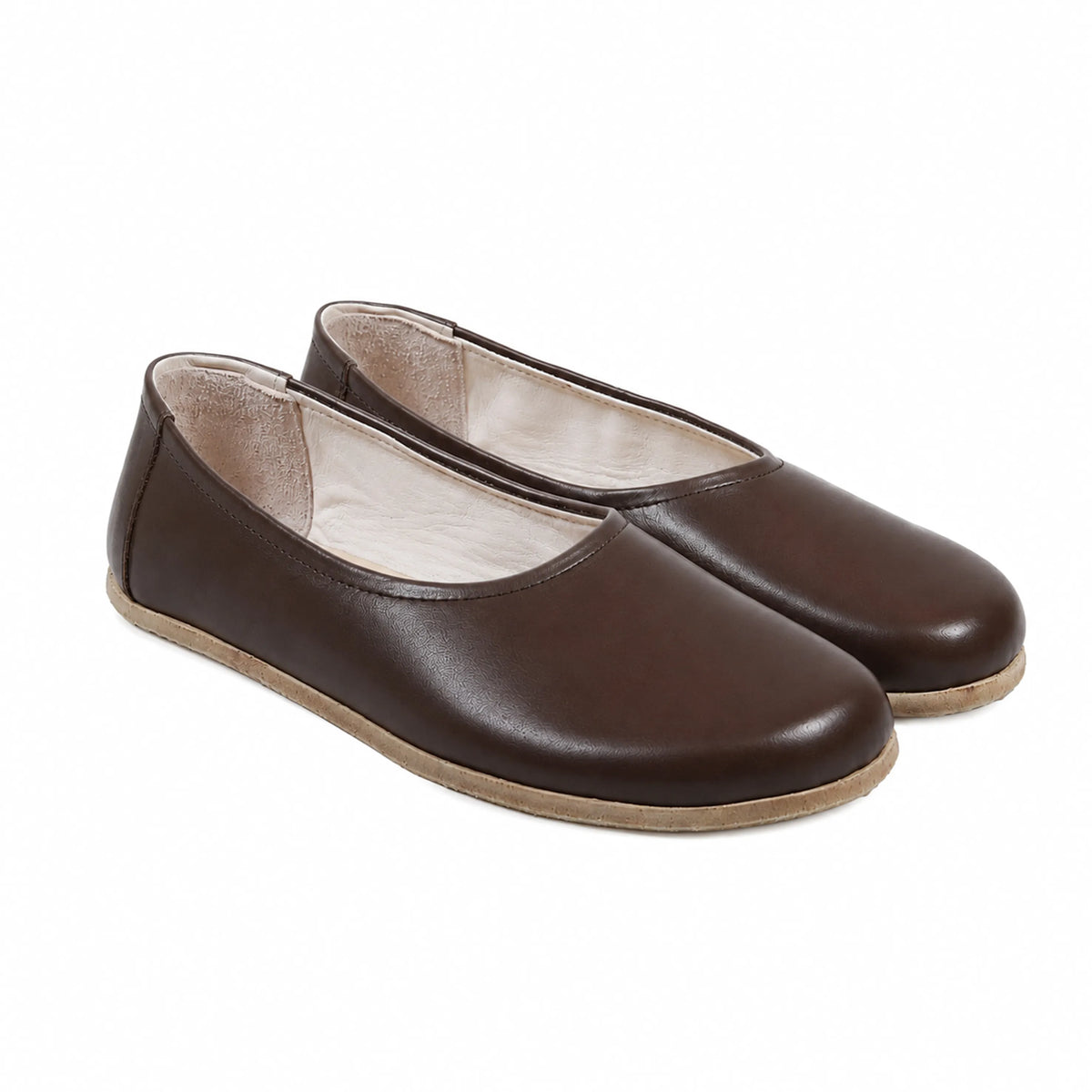 Smooth Barefoot Ballet Shoes – Classic Sole — Leather Sole – Dark Brown